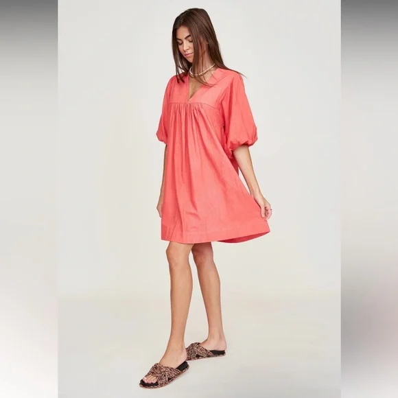 Mirth BELEM DRESS IN CORAL - Picture 4 of 4